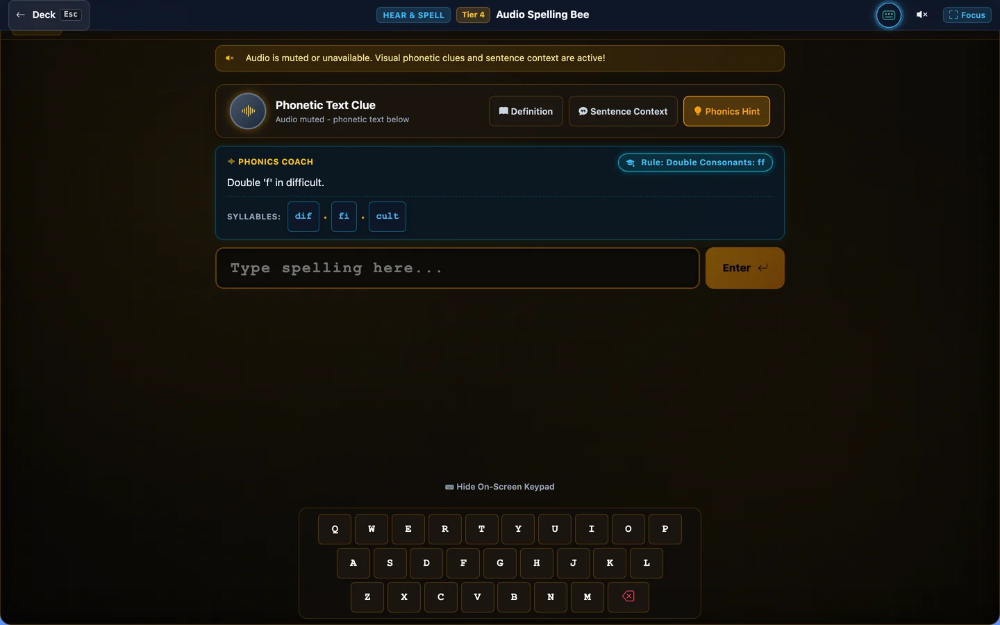 Audio Spelling Bee